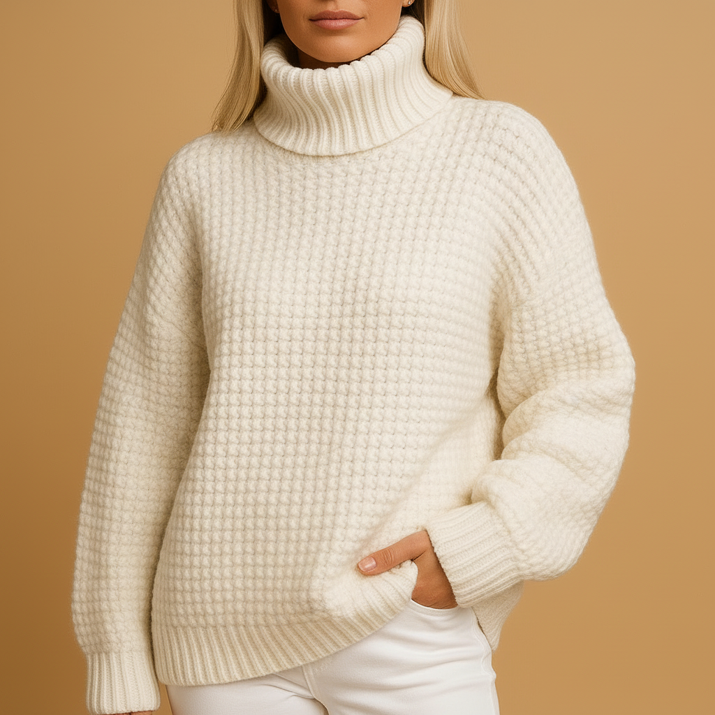 Cropped Crew Neck Knit Sweater