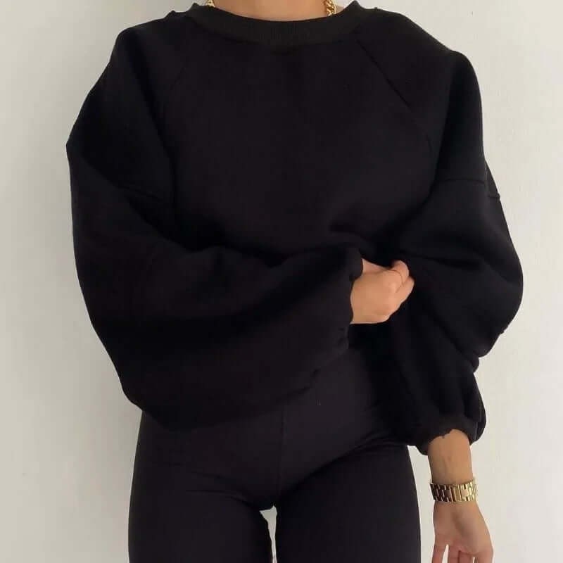 Oversized Raglan Sleeve Crew Sweatshirt