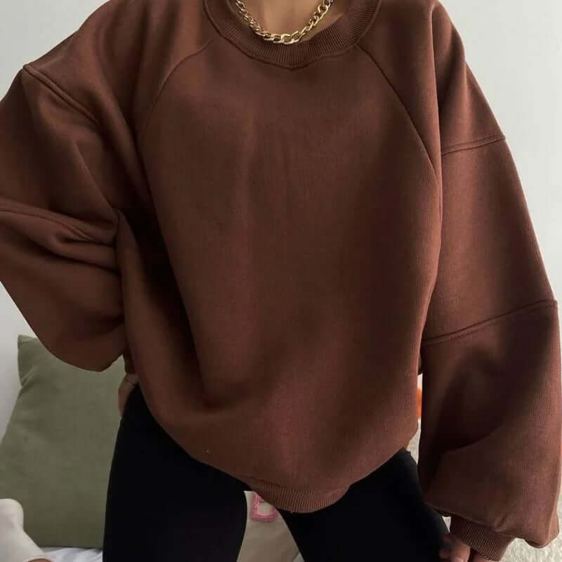 Oversized Raglan Sleeve Crew Sweatshirt