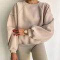 Oversized Raglan Sleeve Crew Sweatshirt