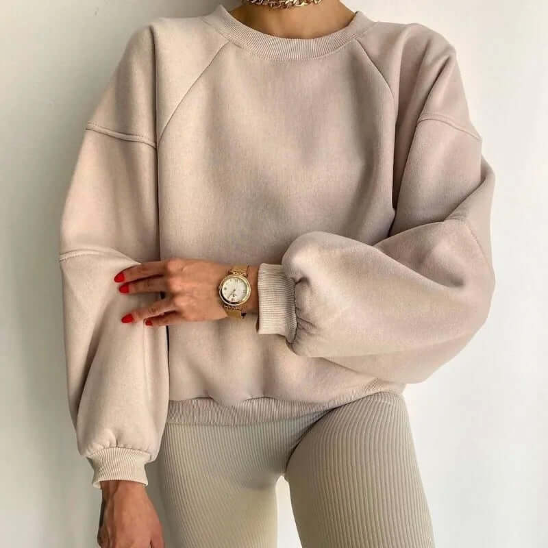 Oversized Raglan Sleeve Crew Sweatshirt