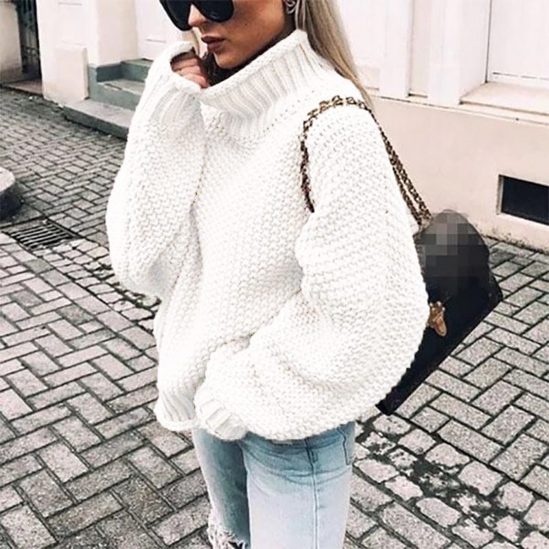 Oversized Chunky Knit Crew Sweater