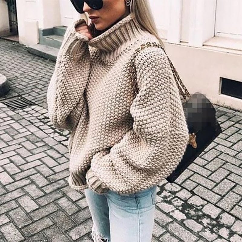 Oversized Chunky Knit Crew Sweater