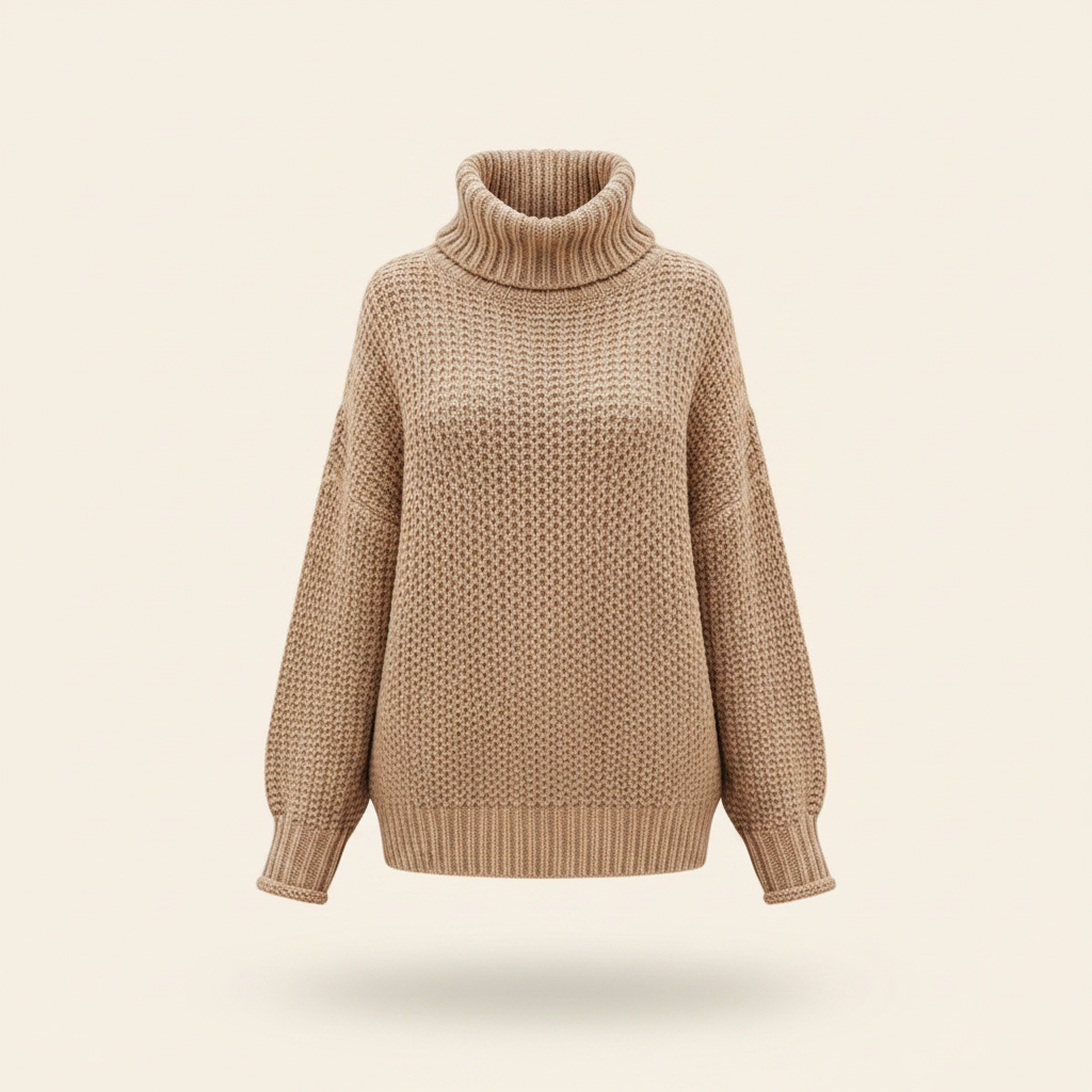 Oversized Chunky Knit Crew Sweater