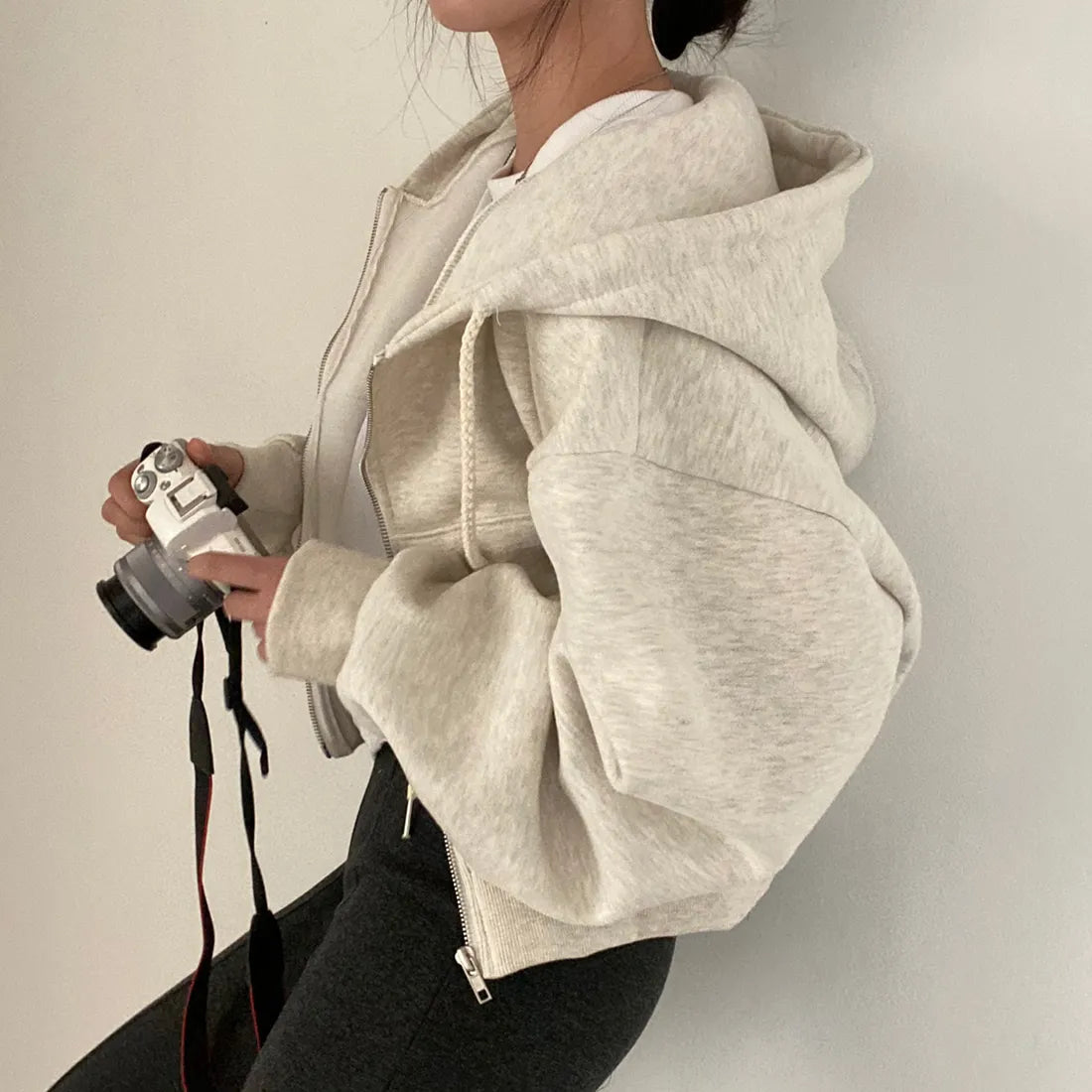 Oversized Zip Up Sweatshirt
