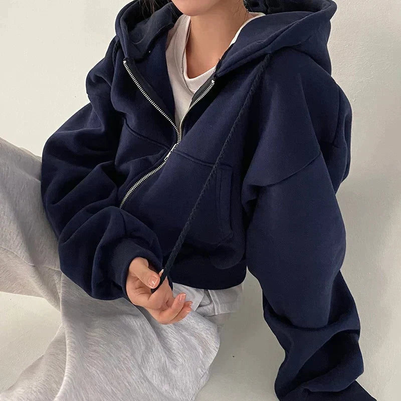 Oversized Zip Up Sweatshirt
