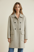 Double Breasted Wool Knee Length Coat