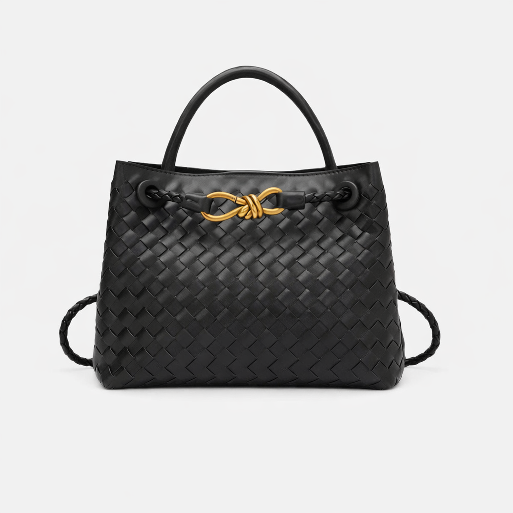 Woven Vegan Leather Tote Bag