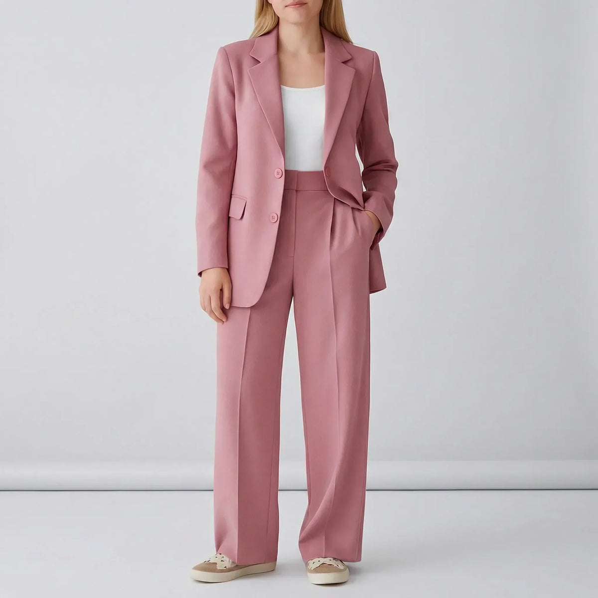 Women's Tailored Two-Piece Suit with Blazer and Trousers