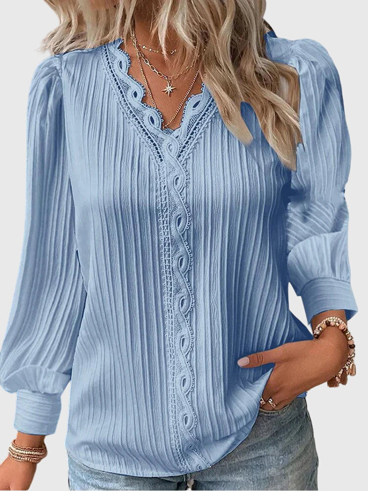 Elegant Long Sleeve Pullover Blouse