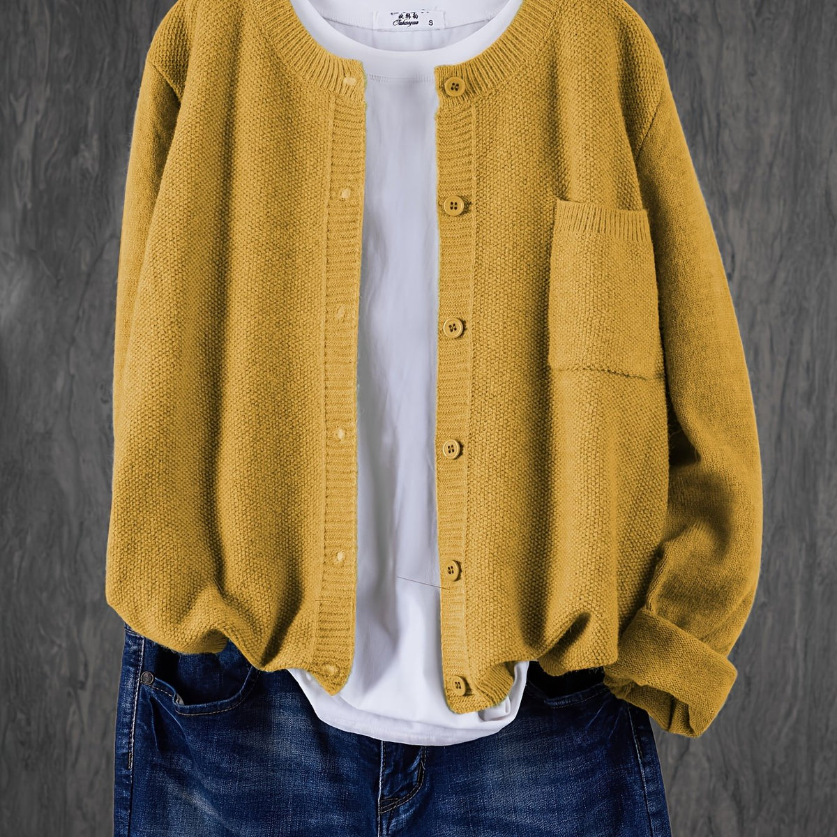 Classic Relaxed Button Front Cardigan