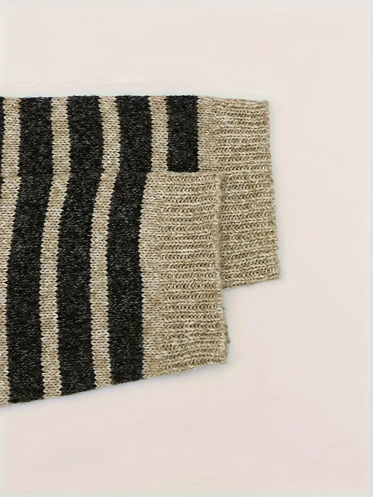 Relaxed Striped High-Neck Sweater
