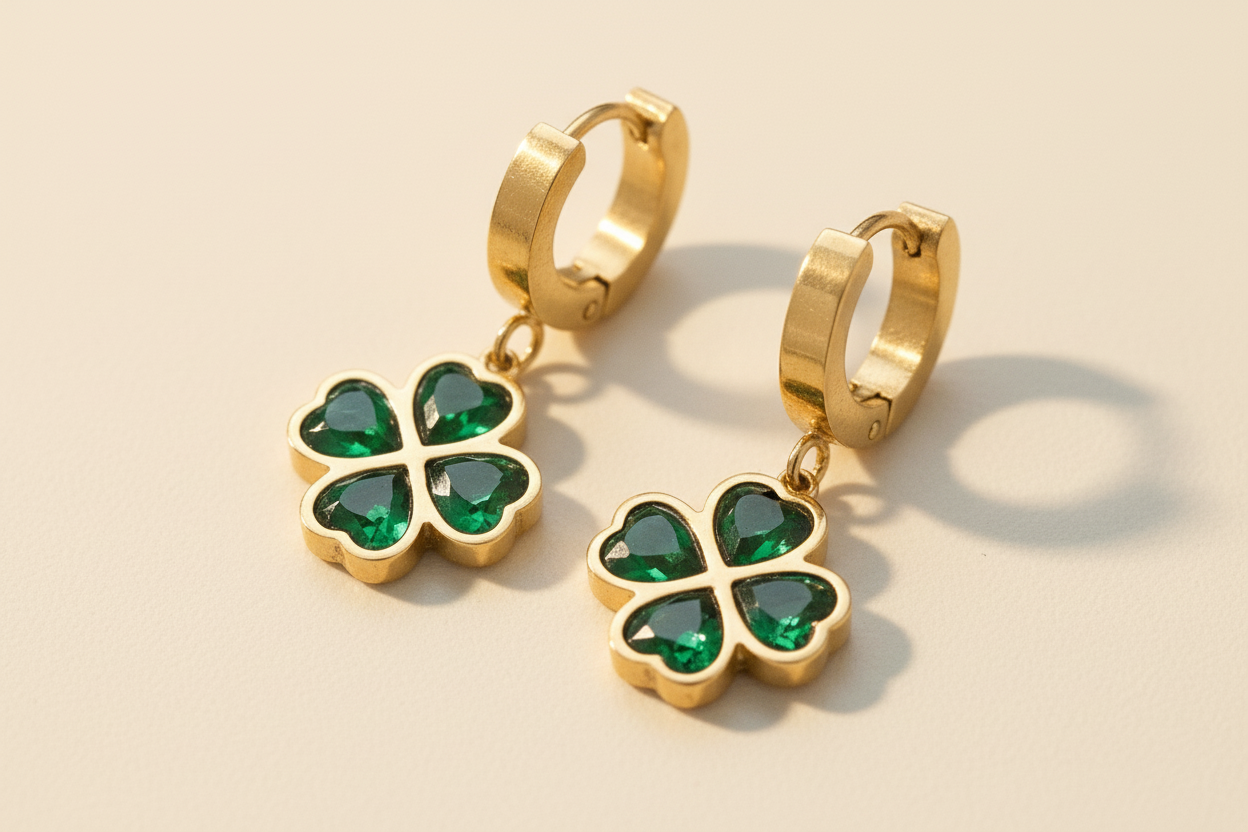 Clover Stud Earrings | Gold-Plated |