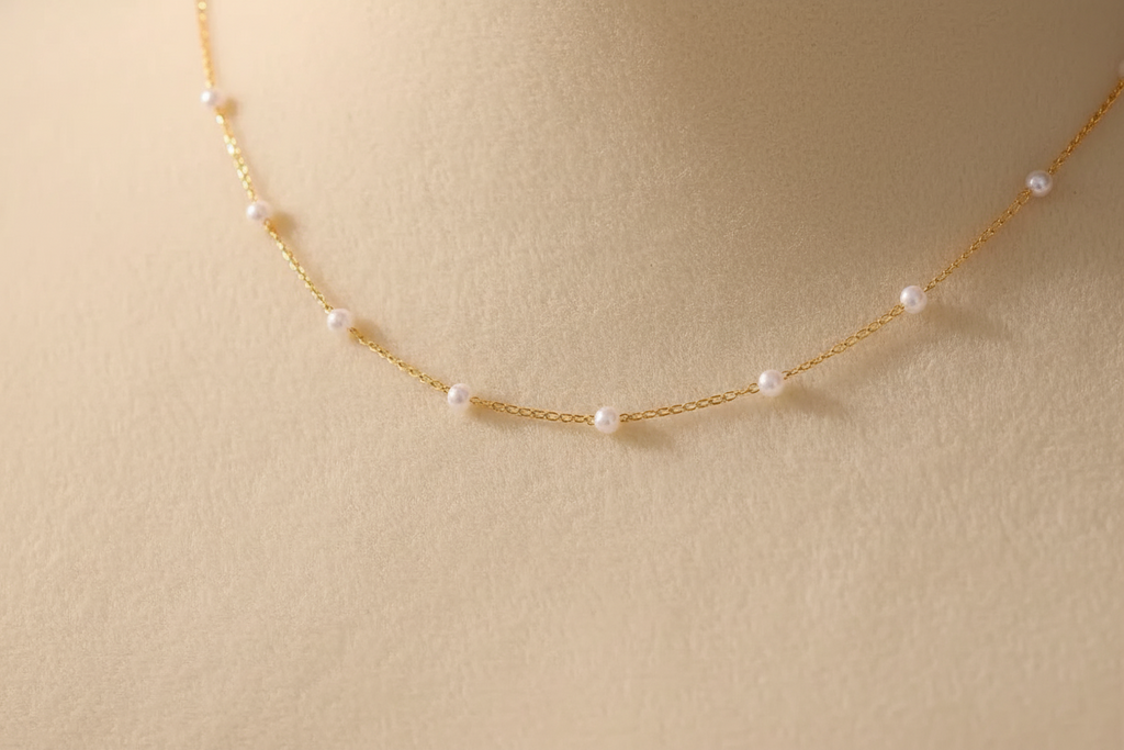 Minimal Pearl Necklace | Ivory Nova