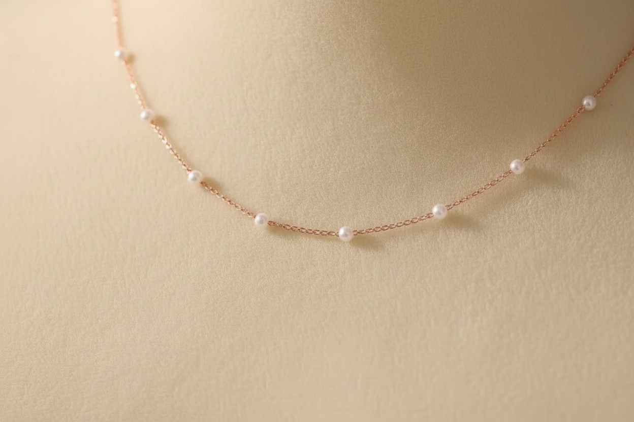 Minimal Pearl Necklace | Ivory Nova