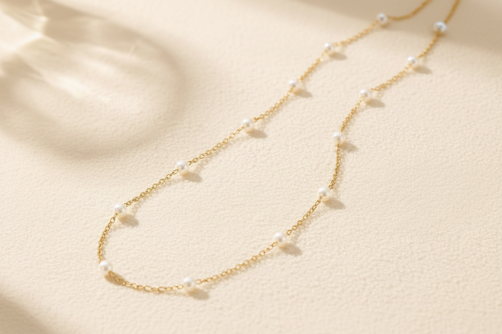 Minimal Pearl Necklace | Ivory Nova