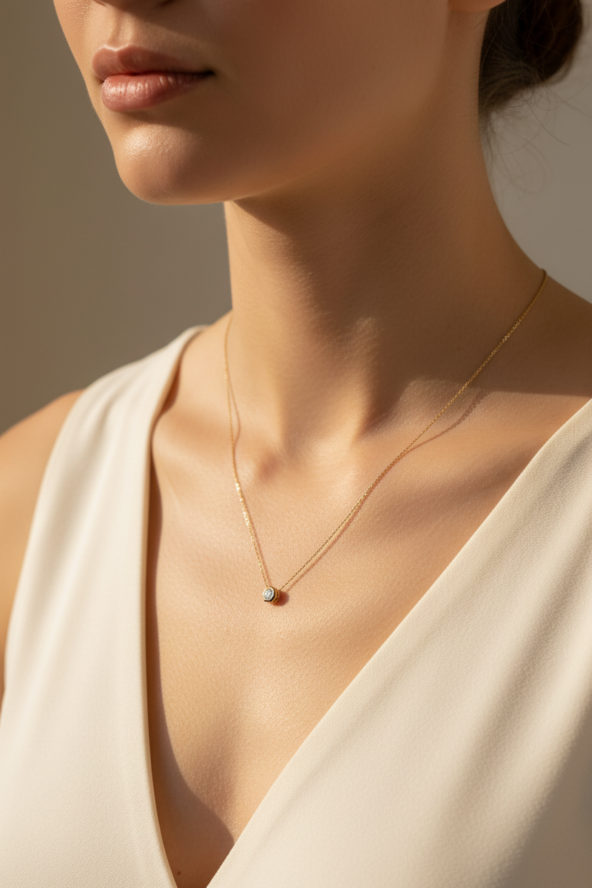 Pendant Necklace | Gold-Plated | Ivory Nova