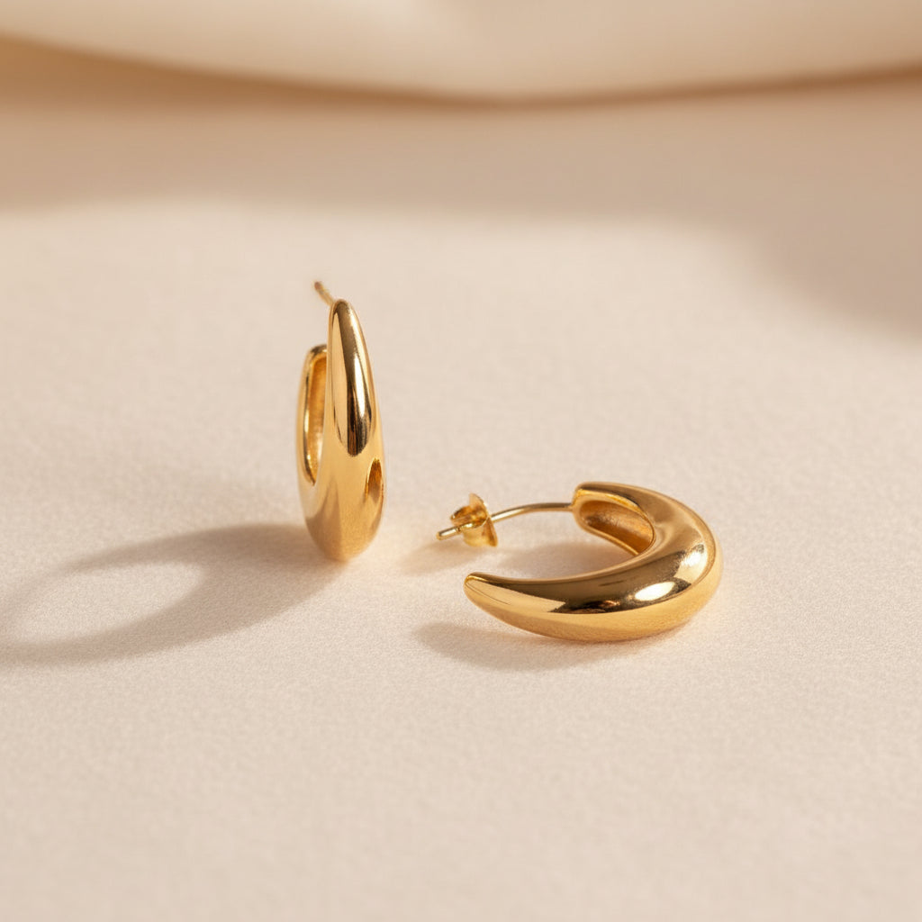 Sculpted Earrings | Gold-Plated | Ivory Nova