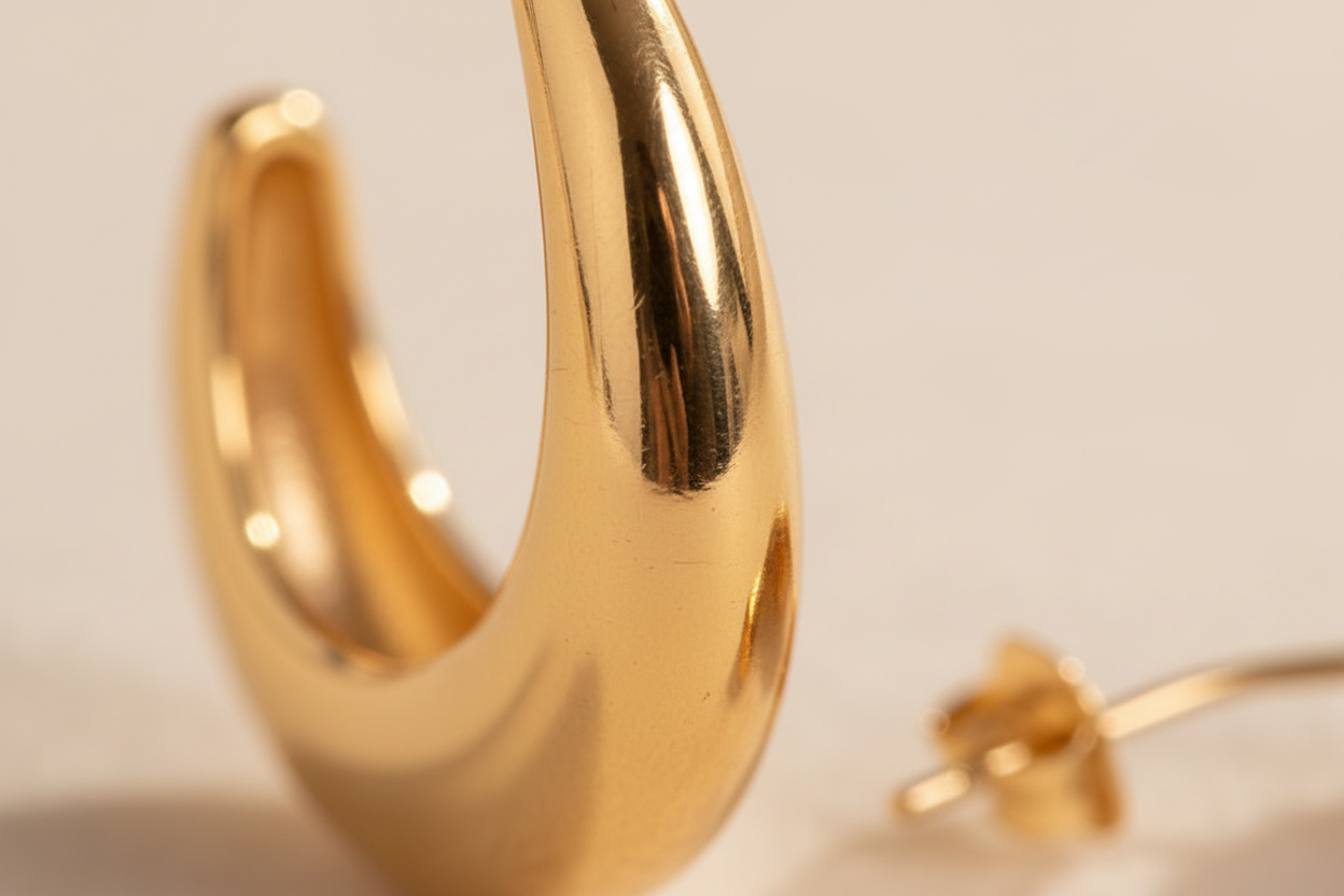 Sculpted Earrings | Gold-Plated | Ivory Nova