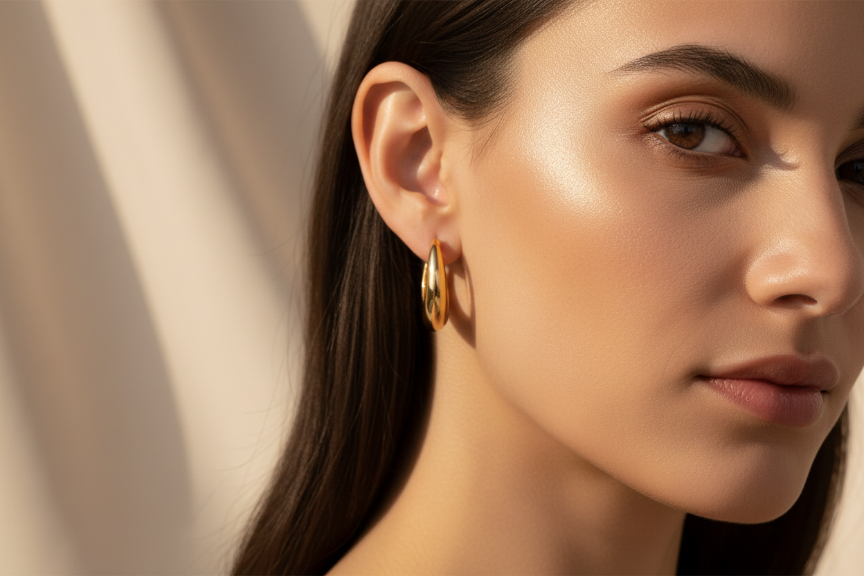 Sculpted Earrings | Gold-Plated | Ivory Nova