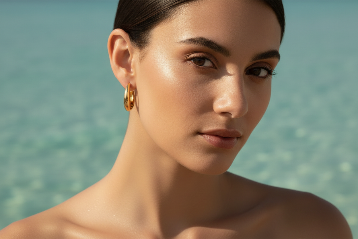 Sculpted Earrings | Gold-Plated | Ivory Nova