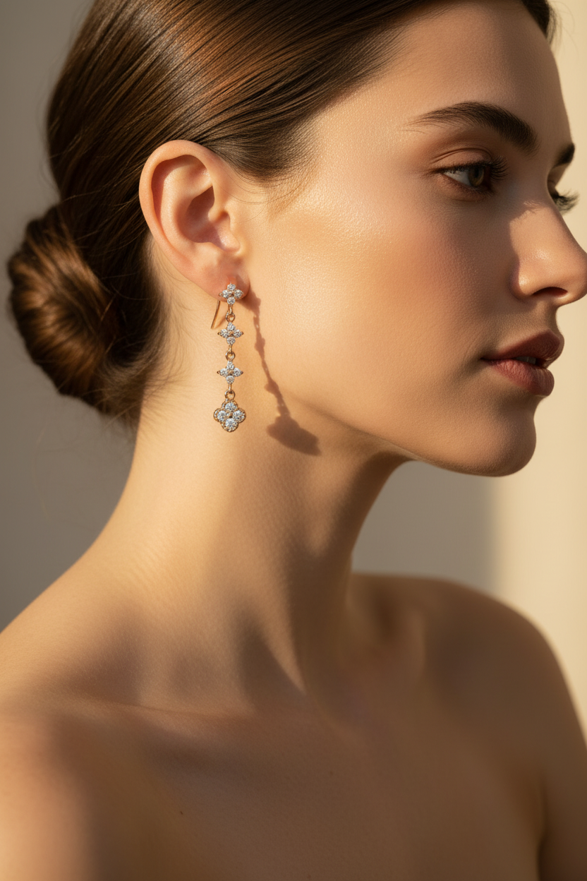 Stone Earrings | Gold-Plated | Ivory Nova