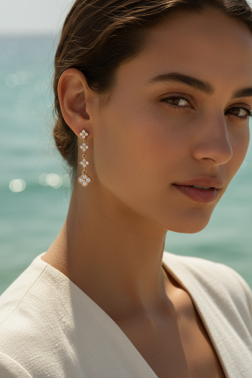 Stone Earrings | Gold-Plated