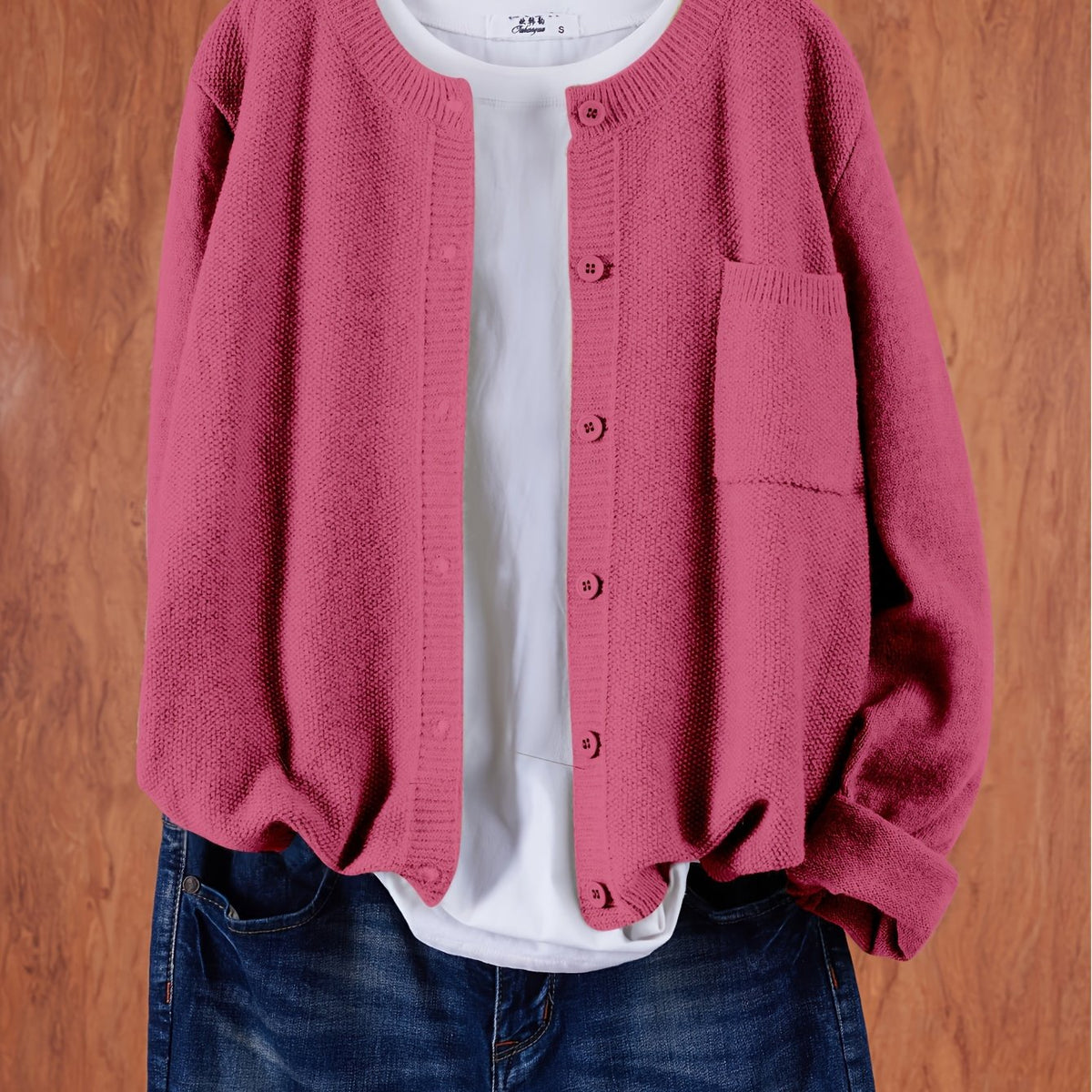 Classic Relaxed Button Front Cardigan