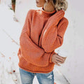Textured High Neck Knit Sweater