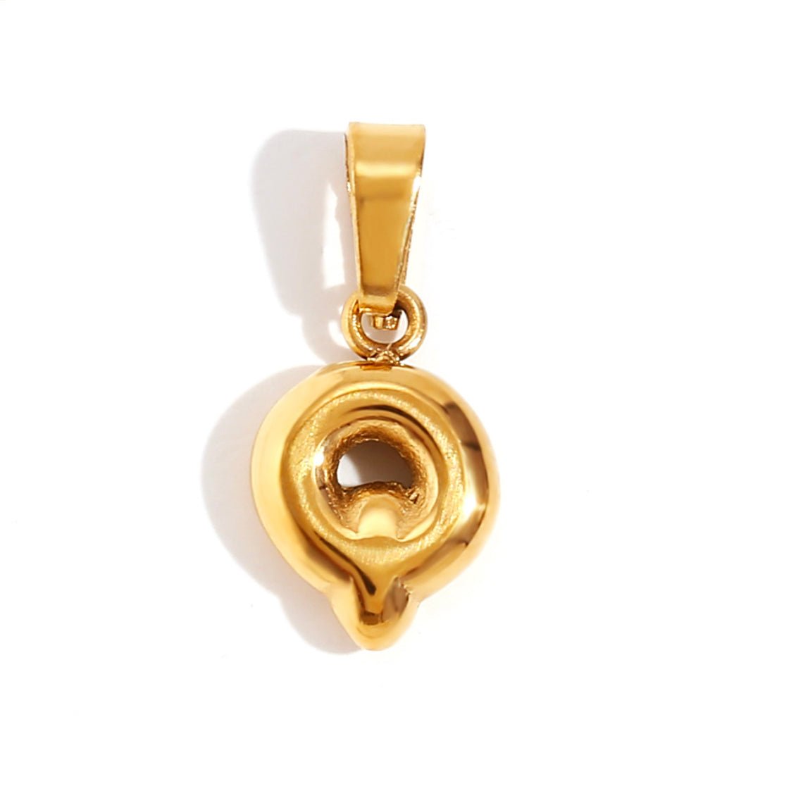Gold Initial Bubble Letter Necklace