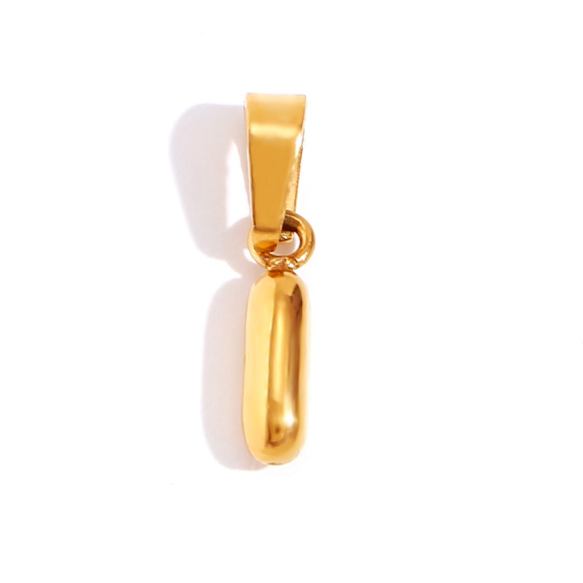 Gold Initial Bubble Letter Necklace