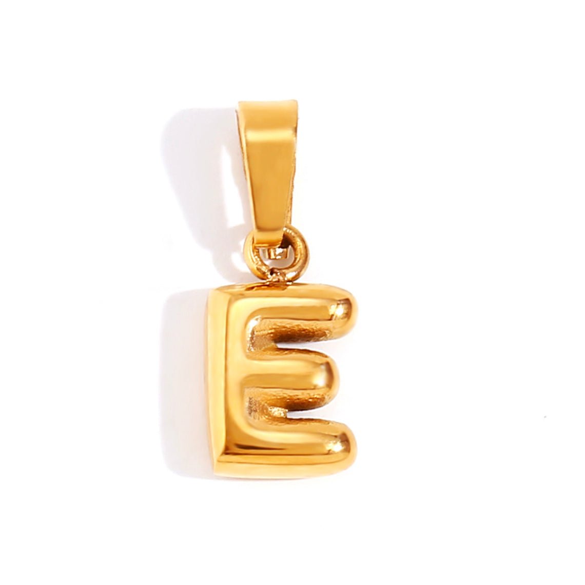 Gold Initial Bubble Letter Necklace