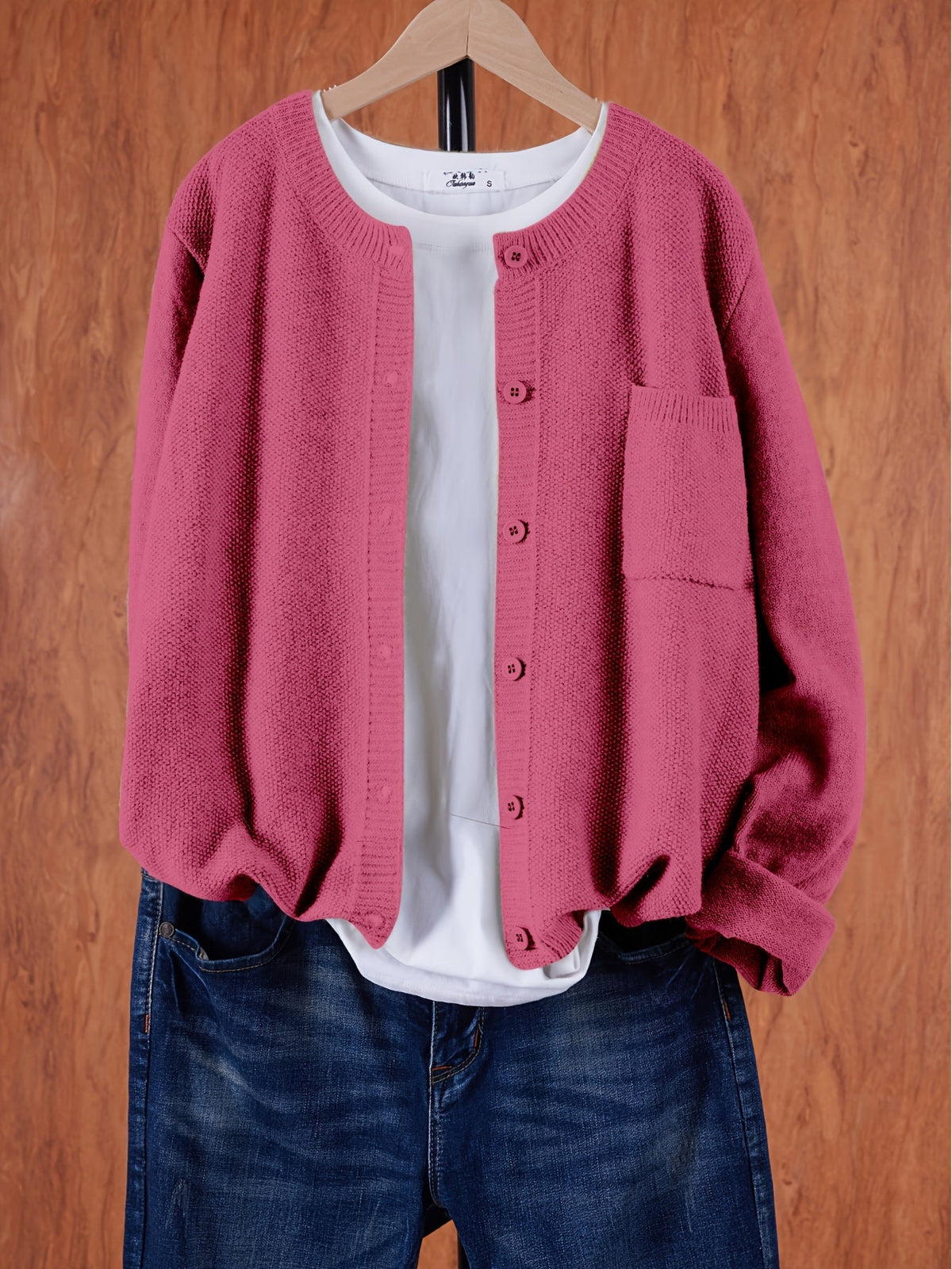 Classic Relaxed Button Front Cardigan
