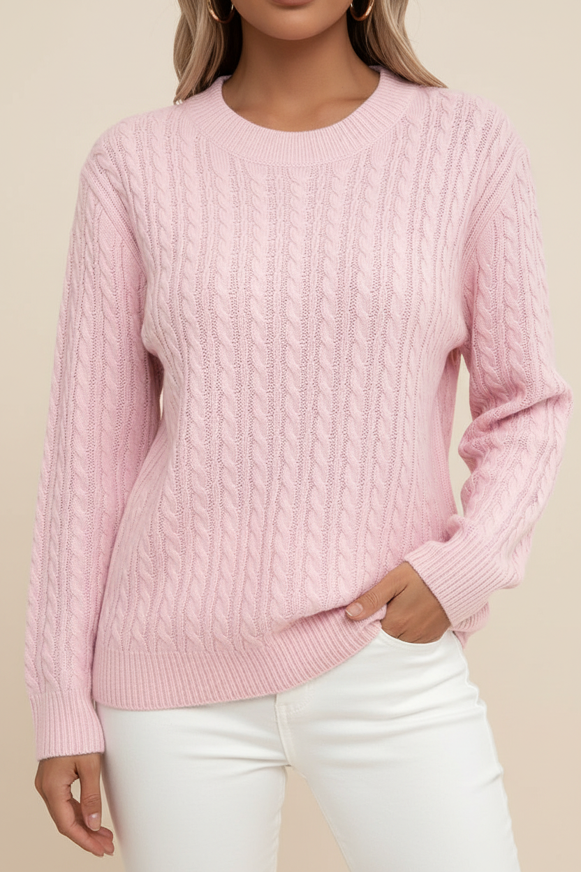 Cable Knit Crew Neck Sweater