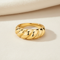 Twisted Band Ring | Gold-Plated | Ivory Nova