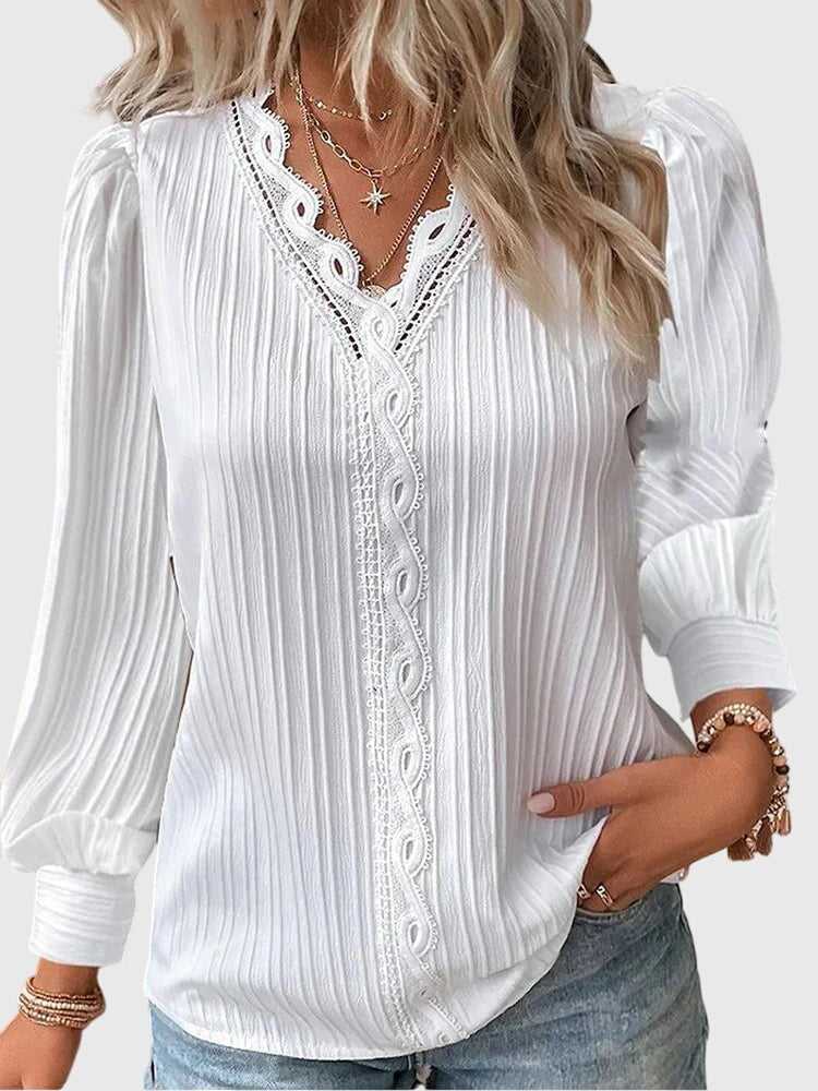 Elegant Long Sleeve Pullover Blouse
