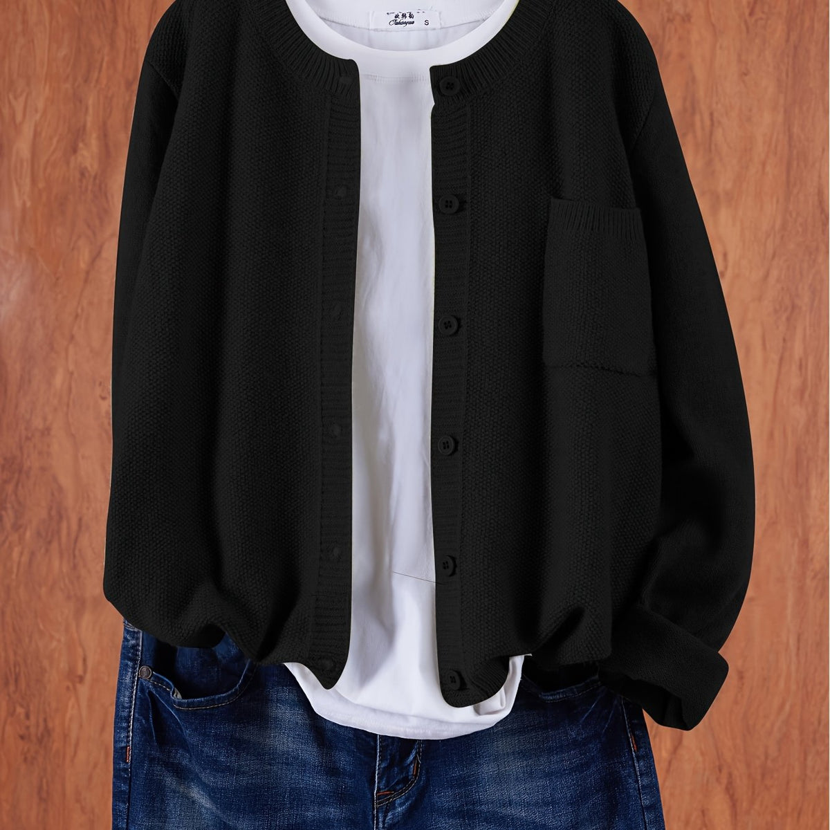 Classic Relaxed Button Front Cardigan