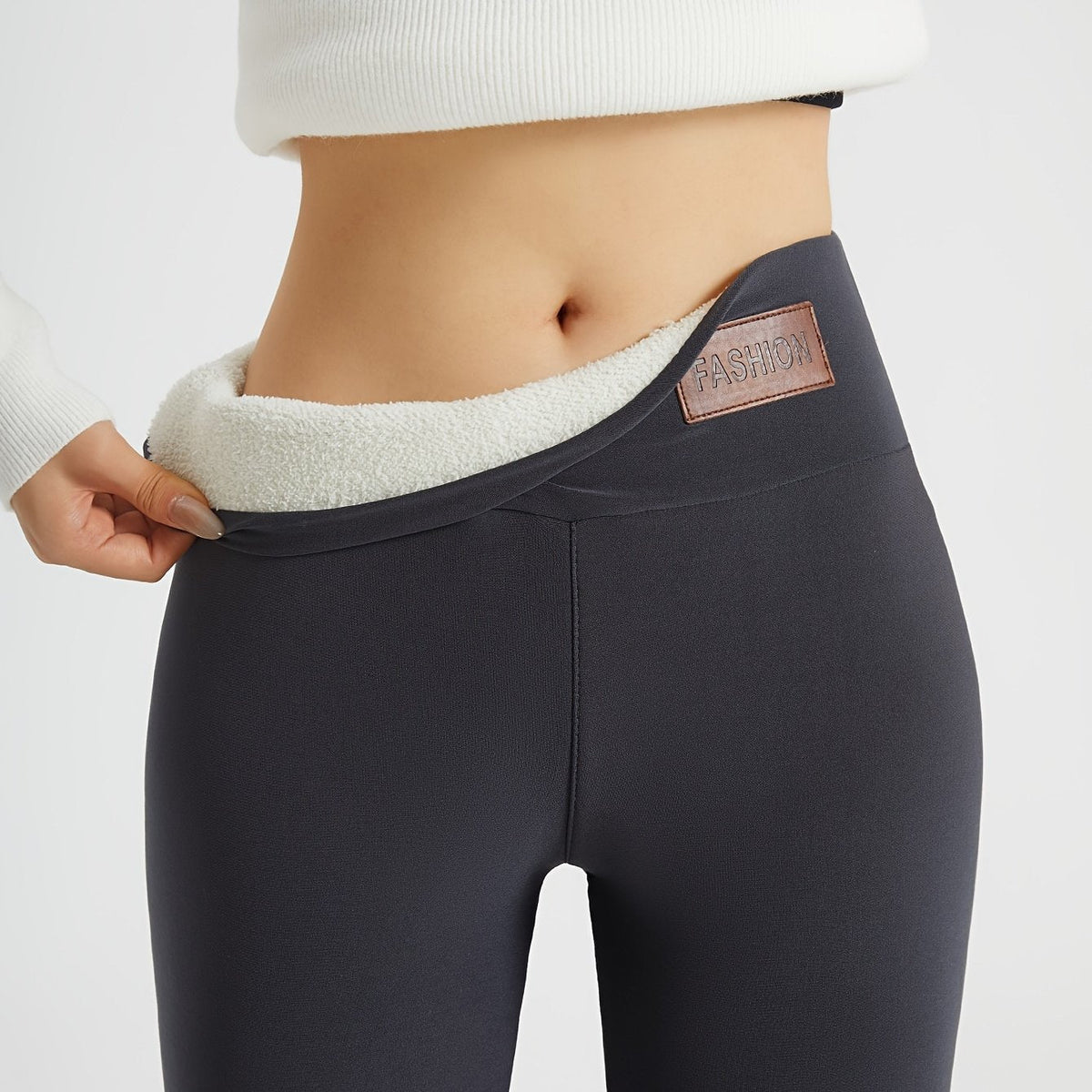Fleece Lined High Waist Leggings with Sherpa Inner