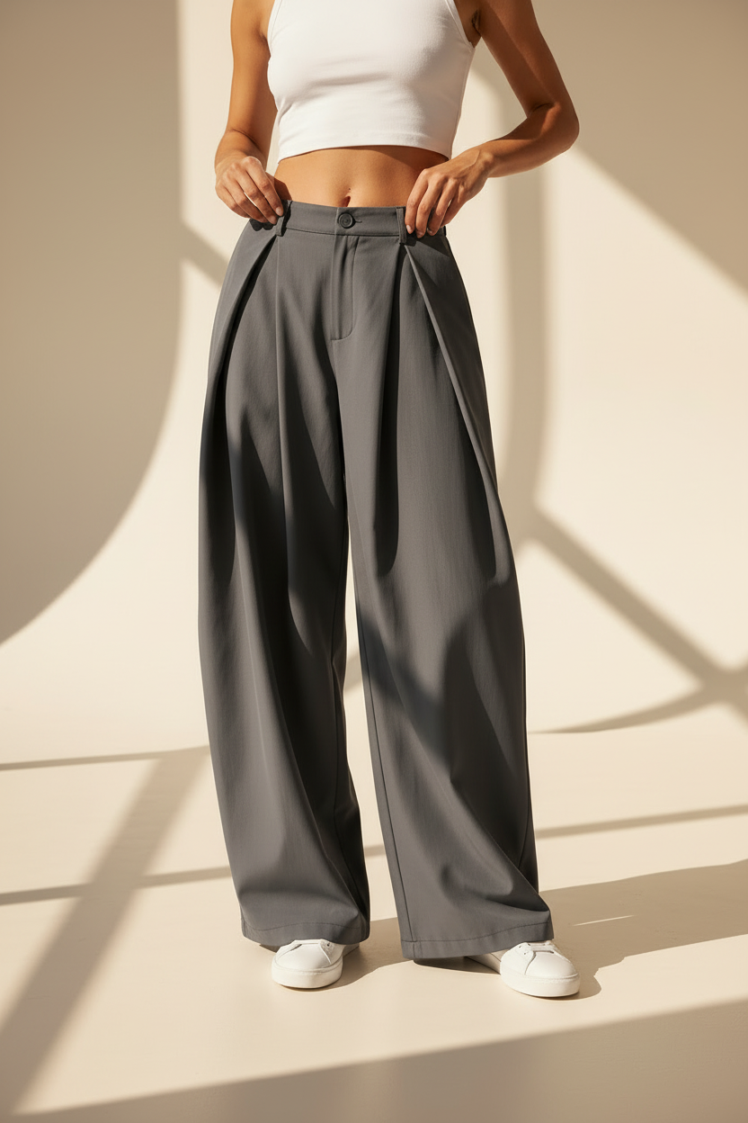 High Waisted Wide Leg Trousers