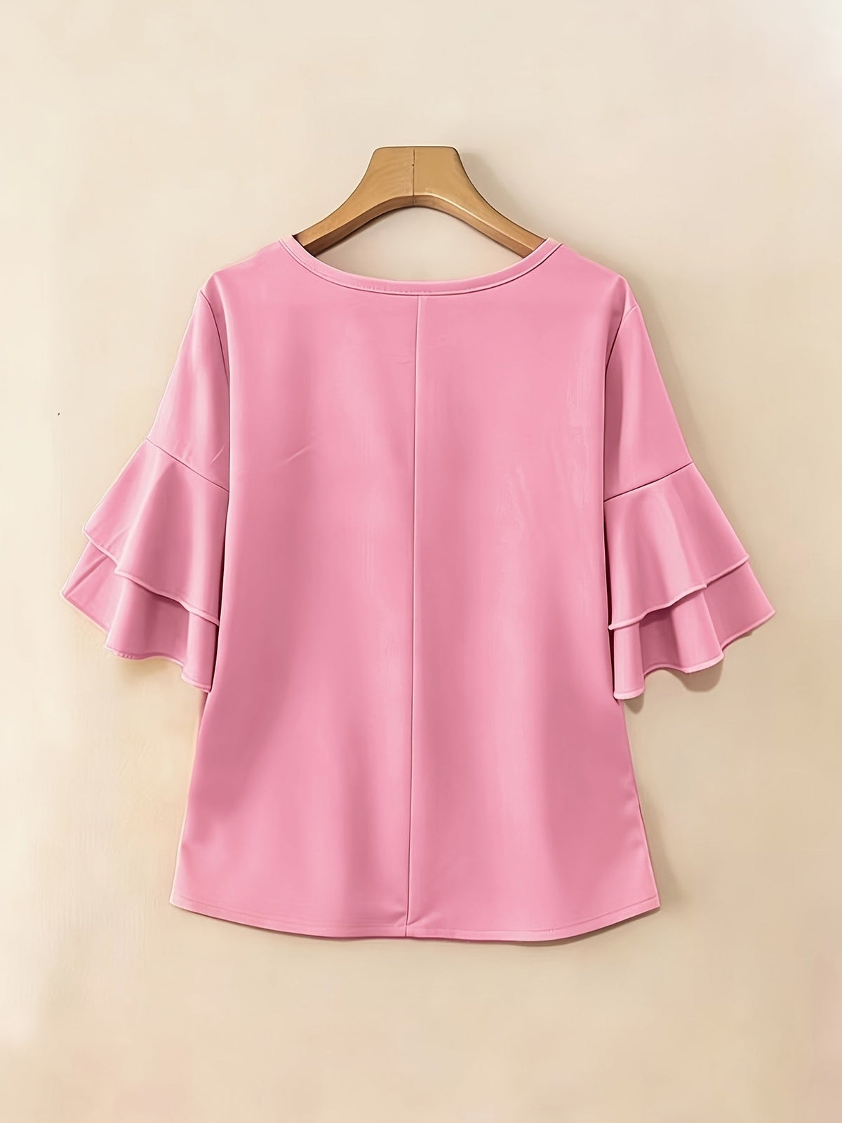 Softly Draped Ruffle-Sleeve Blouse