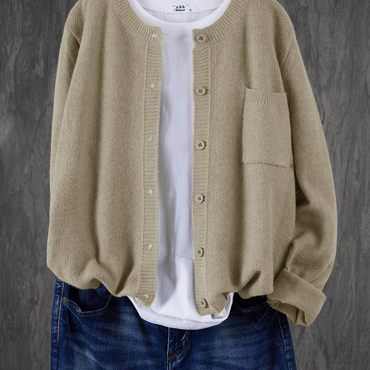 Classic Relaxed Button Front Cardigan