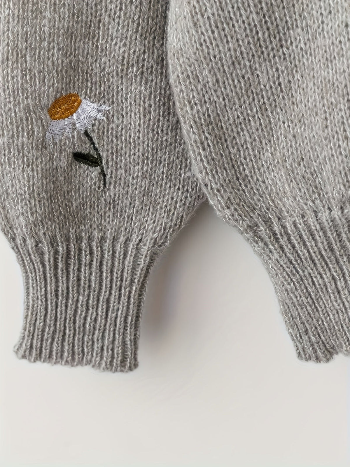 Embroidered Floral Crew Neck Knit Jumper