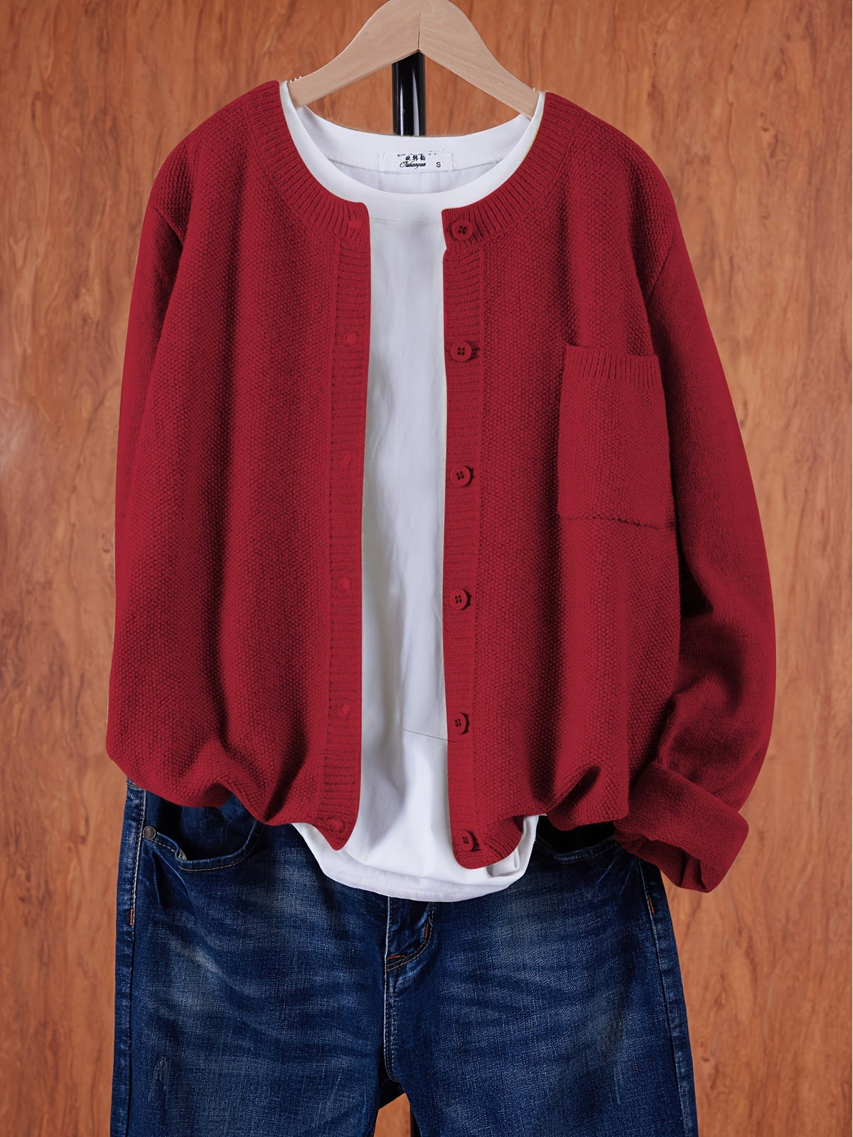 Classic Relaxed Button Front Cardigan