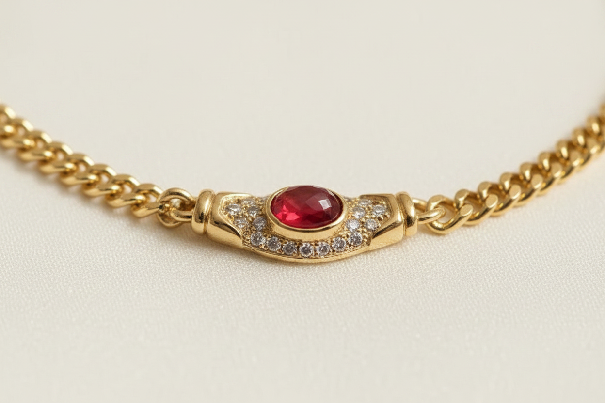 Stone Pendant Necklace | Gold-Plated | Ivory Nova