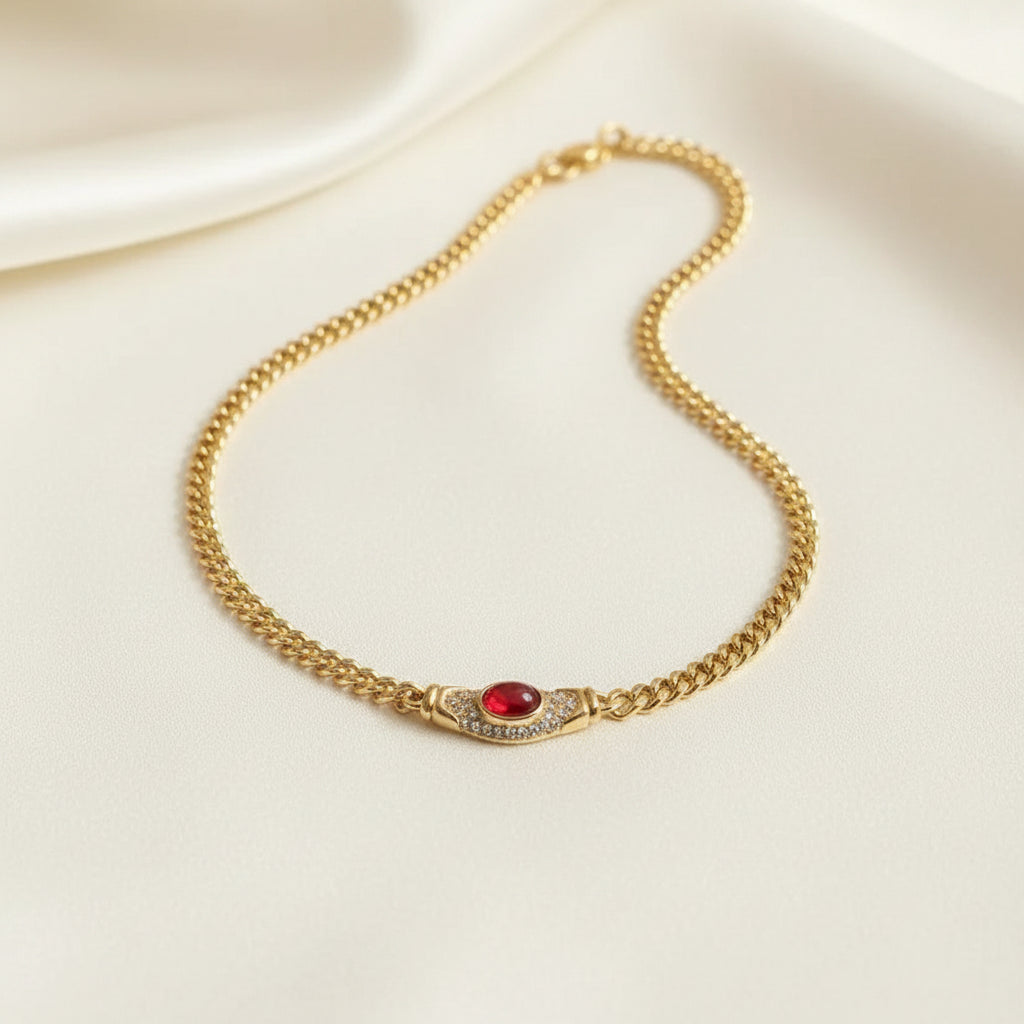 Stone Pendant Necklace | Gold-Plated | Ivory Nova