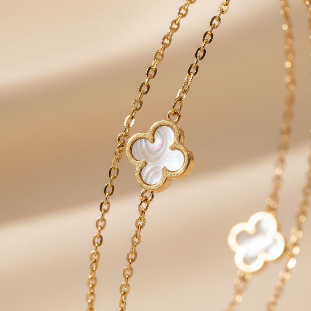 Layered Floral Anklet | Ivory Nova