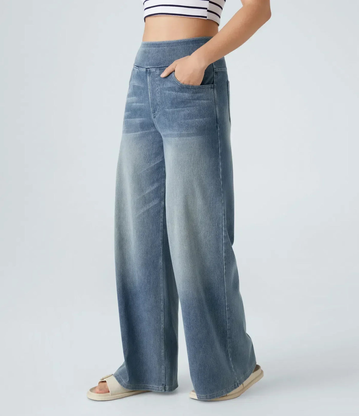 High-waist shaping comfort trousers