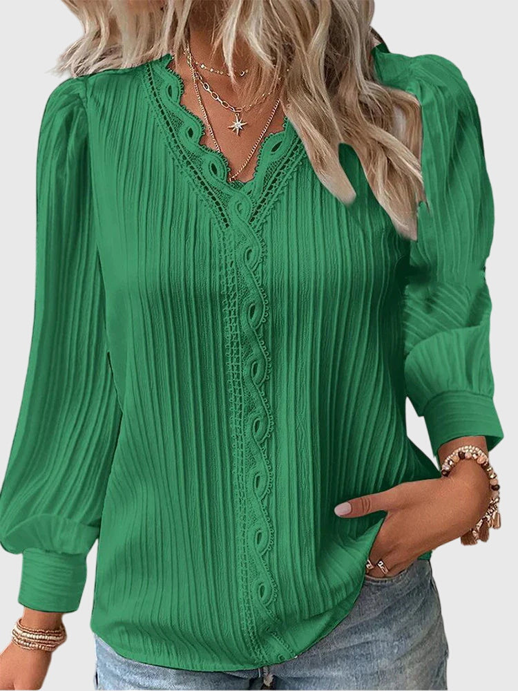 Elegant Long Sleeve Pullover Blouse