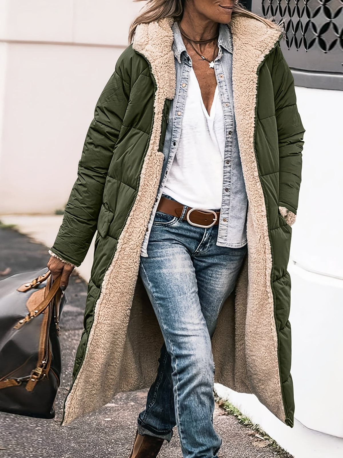 Longline High Collar Winter Coat