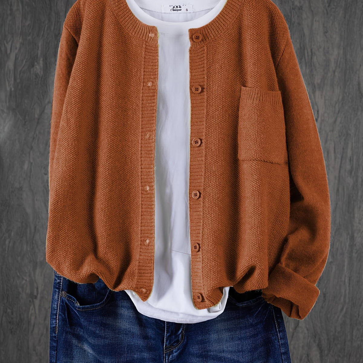 Classic Relaxed Button Front Cardigan